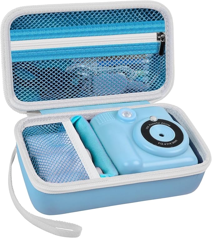 Grapsa Case Compatible with ESOXOFFORE for Dylanto for Anchioo for WEEFUN for GKTZ for Amzelas for Mafiti Instant Print Camera for Kids, Film Camera Storage Holder Organizer Bag (Box Only)- Blue