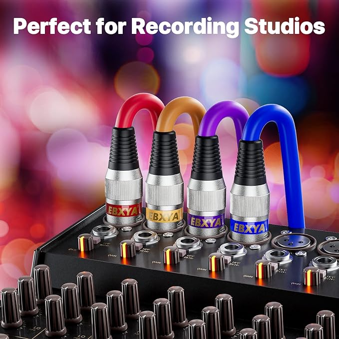 EBXYA XLR Cables 50 ft 2 Pack - Balanced DMX Mic Cables Male to Female, Suitable for Microphones, Radio Station, Stage Lighting