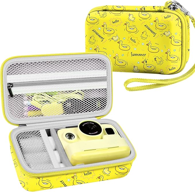 Leayjeen Kids Camera Case Compatible with Kids Instant Print Camera, Kids Instant Camera for 1080P Printed Photos,Best Christmas Gifts and Birthday Gifts for Kids-Little Yellow Duck（Case Only）