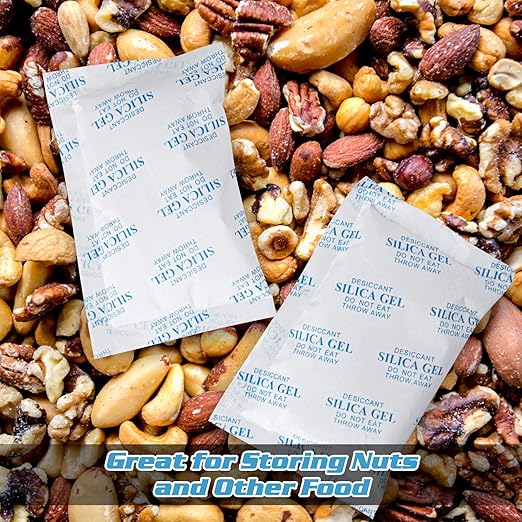 SurpOxyLoc 50 Gram(10Packs) Food Grade Silica Gel Packs Dessicant Packets for Moisture Control,Cobalt Chloride Free Moisture Absorbers for Food Storage