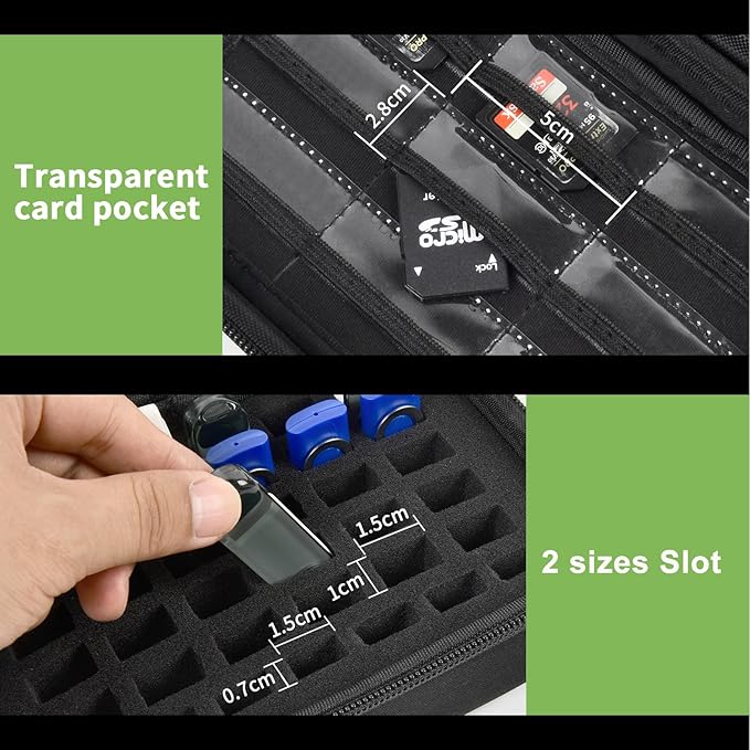 USB Flash Drive Case, SD Card & Memory Stick & Thumb Drives Pouch for SanDisk, for Samsung, Hard Shell Protective Storage Organizer - for IT Admins, Photographers & Film Crews - Box Only- (Black)
