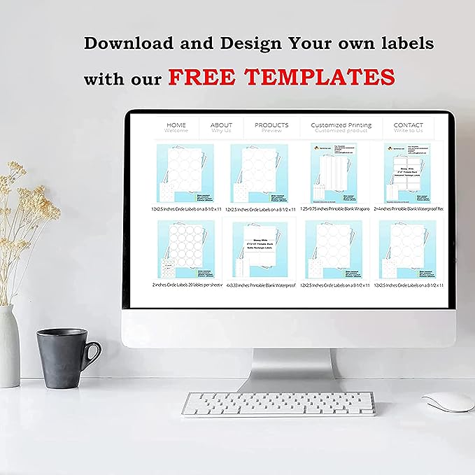 Bleidruck 1" x 2-5/8" Waterproof Shipping Labels, 30 up Printable Glossy White Mailing Address Labels, 20 Sheets 600 Labels Stickers Vinyl Sticker Paper Dries Quickly for Inkjet Printer