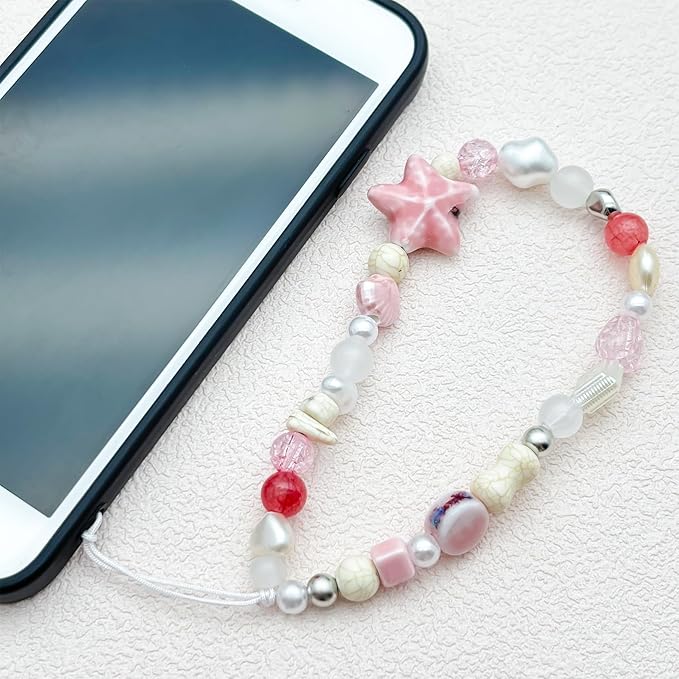 Beaded Camera Wrist Strap Cute Digital Camera Charm Lanyard Phone Chain Keychain Beaded Phone Lanyard Bag Charm