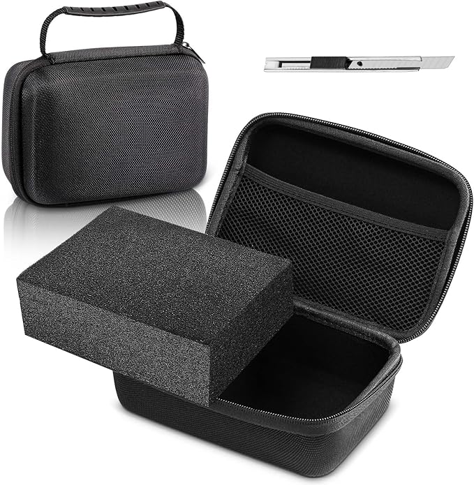 Relaxweex EVA Hard Case with Customizable Foam 7.8 x 6.3 x 3.5 Inch Protective EVA Carrying Case Shockproof Outdoor for Camera, Digital Products, Electronic Instruments with Knife, Black