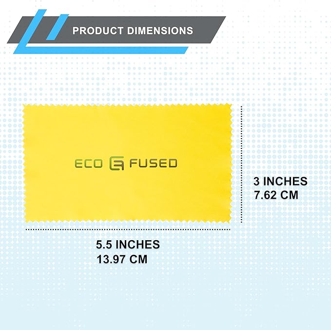 Eco-Fused Microfiber Cleaning Cloth - 5.5x3'' Microfiber Cloth - Pack of 18 Lens Cleaning Wipes - Cleaning Cloth for Glasses, Eyeglasses, Camera Lens & Phones
