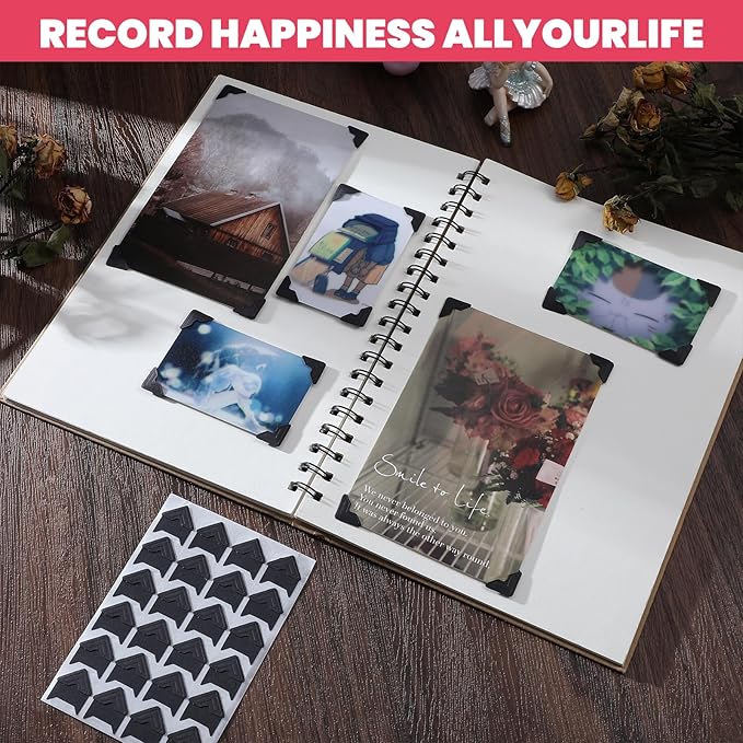480pcs Scrapbook Photo Corners, Self-Adhesive Photo Corners for Scrapbooking, Scrapbook Photos Corner Stickers for Albums, DIY Craft, Memory Book, 10 Colors