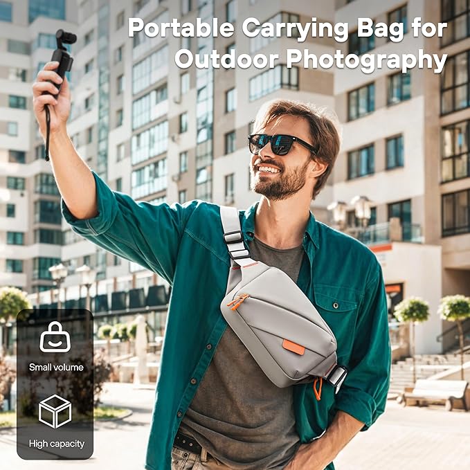 All-in-One Waterproof Storage Bag for DJI Osmo Pocket 3/Osmo Mobile 8/7P/Action 6/5 Pro/Nano,Portable Premium 900D Polyester Multilayer Travel Case with Smart Organization for Xtra Muse Accessories