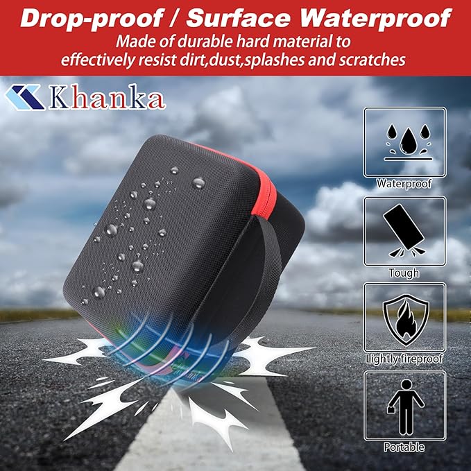 khanka Hard Carrying Case for Polaroid Now 3rd Gen I-Type,Now+ 3rd,Now 2nd,Now+ 2nd Gen,Flip,Originals Now I-Type,Originals Now+,I-2,OneStep+,OneStep 2 Instant Film Camera(Red Zipper)