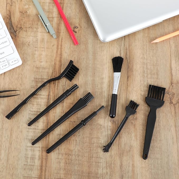 8 Pcs Mini Keyboard Cleaning Brushes Kit, Anti Static Electronic Dust Cleaning Brushes with PP Handle and Nylon Bristles, Keyboard Cleaning Brush for Computer Keyboard and Small Spaces