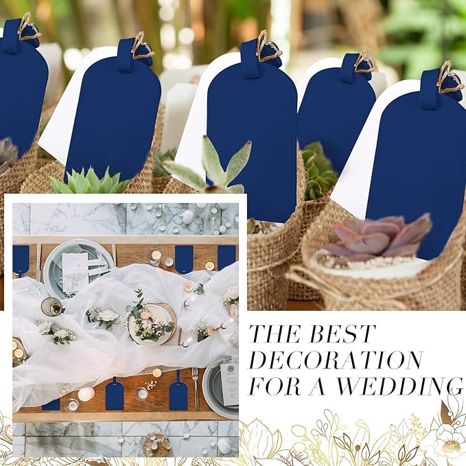 Amylove 48 Sets Leather Luggage Tags Bulk Wedding Favors Luggage Tags for Guests Bridal Gifts Wedding Bridal Shower Gift PU Leather with Name ID Card Tag for Guests