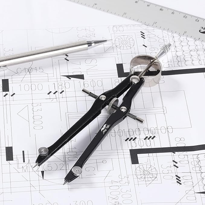 Mr. Pen- Professional Compass with Lock, Black, Compass for Geometry, Drafting Compass, Precision Compass Math