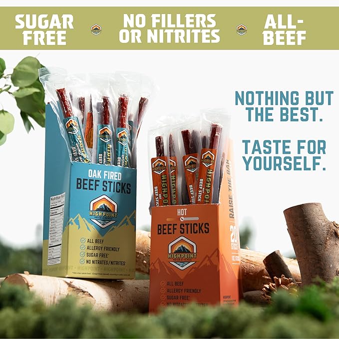 Highpoint Protein Original Oak Fired Beef Stick, 20 CT (Pack of 1)