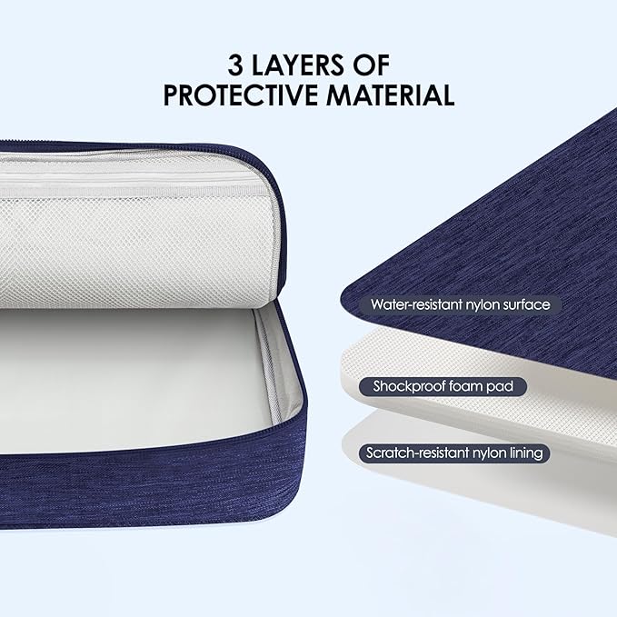 LENTION Cable Electronics Organizer Bag Pouch, Travel Accessories Carry Case Portable Bag Waterproof Double Layers All-in-One Storage Bag Carrying for Cord, Charger, Power Bank, Earphone Blue