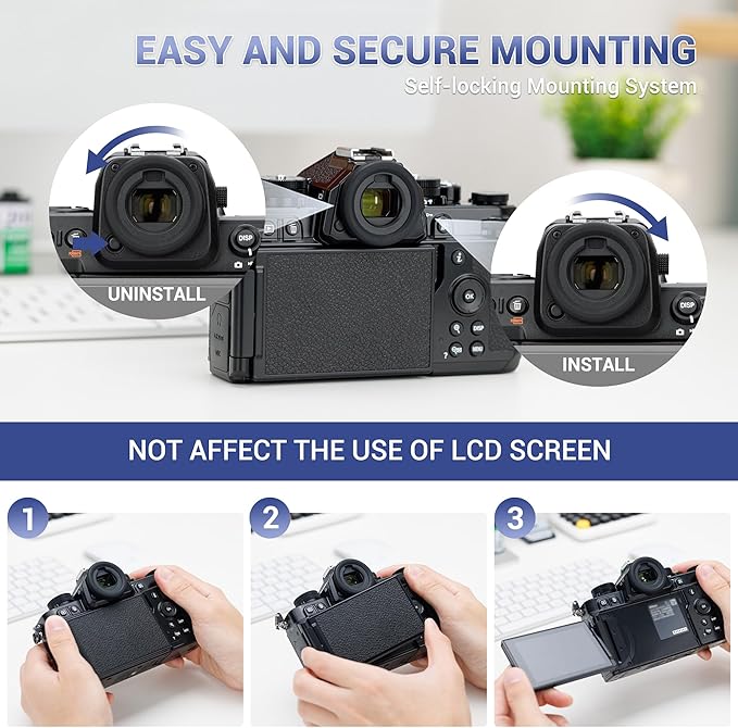 JJC 2 Pack Z8 Z9 Zf DK-33 Rubber Eyecup,Soft Silicone Camera Eyepiece viewfinder for Nikon Z8 Z9 Z 8 Z 9 Zf Z f,Replace Nikon DK-33 Eye Cup