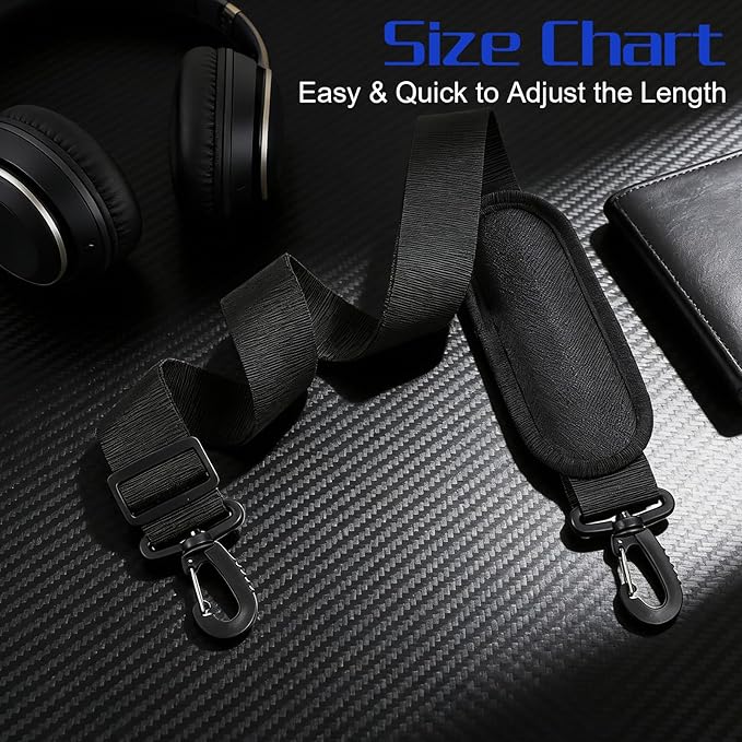 63 Inch Shoulder Strap Universal Duffle Bag Strap Replacement Adjustable Shoulder Straps for Bags with Plastuc Hooks for Briefcase Laptop Messenger Bag Crossbody Bags Luggage/Duffel/Camera