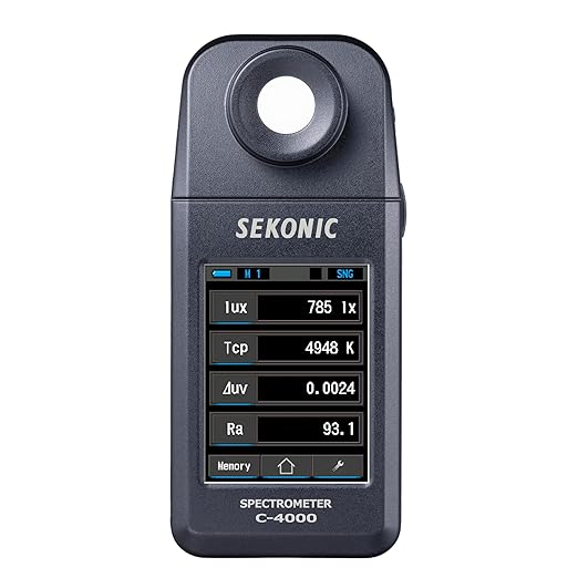 Sekonic C-4000 Spectrometer, Professional Light Meter with Bluetooth, 1600K-40000K Range, Smartphone App Compatible, USB-C Connection