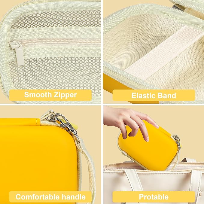 Leayjeen Kids Camera Case Compatible with OUTUVAS/Goopow/Mgaolo/HOOMOON/Kids Camera Toys and Kids Digital Video Camcorder Camera,Best Birthday Festival Gift -Yellow(Case Only)