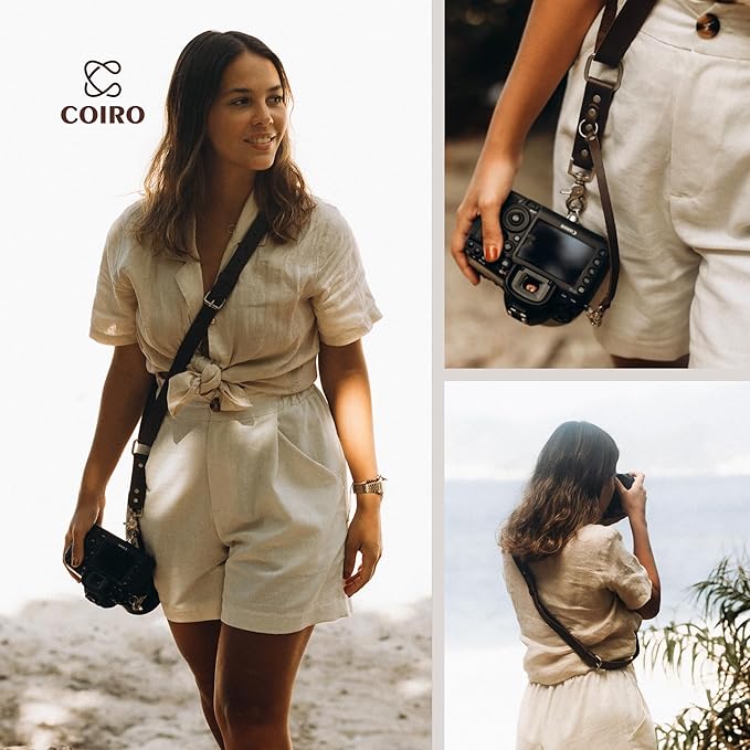 C Coiro Leather Camera Strap for One Camera Professional Single Leather Harness Shoulder Strap Quick Release