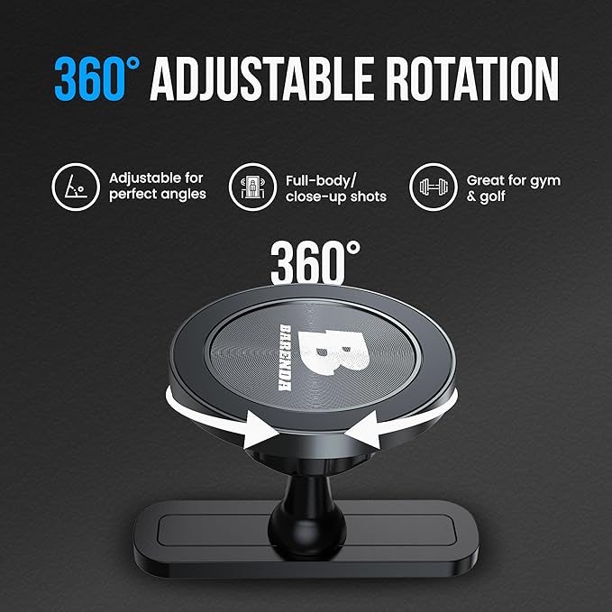 Magnetic Phone Holder for Gym with Dual-Sided N52 Super Magnets, Strong Magnetic Phone Mount for All Phones, Attaches to Metal Surfaces, Portable Gym Accessories for Men & Women, Secure Grip