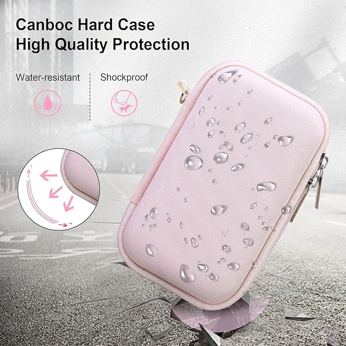 Canboc Carrying Case for KODAK EKTAR H35/ H35N/ KODAK Snapic A1 Film Camera, H35/ Snapic A1 Film Camera Bag, Zipper Mesh Pocket fits Film, Batteries, USB Cable, Jelly Pink (Case Only)