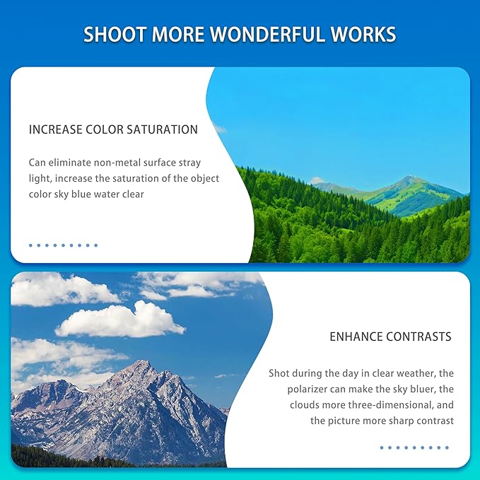 Zomei 37mm Clip On Phone Lens CPL Filter Kit, Universal Phone Camera Lens Clip with CPL Filter,Lens Cover and Bag for iPhone 16/16Pro/16Pro Max /15/14 Samsung Android Smartphones iPad and More