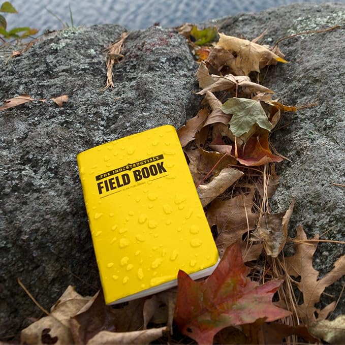 Elan Publishing Company Indestructible Field Notebook/Pocket Journal - 3.5"x5.5" - Yellow Cover - Lined Memo Book - Pack of 4