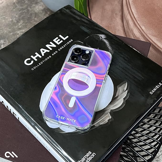 Case-Mate Soap Bubble MagSafe Phone Grip - Detachable Holder for Hand - Thin Collapsible Soft Loop Magnetic Phone Grip for iPhone 17 Pro Max /16 Pro Max/15/14/13/12/S25 Ultra - Iridescent