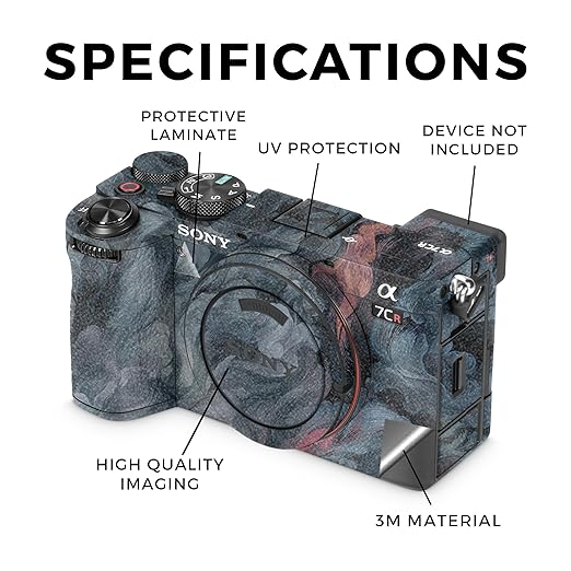 Glossy Glitter Camera Skin Compatible with Sony Alpha 7CR Camera (2023) - Storm Cloud - Premium 3M Vinyl Protective Wrap Decal Cover - Easy to Apply | Crafted in The USA by MightySkins