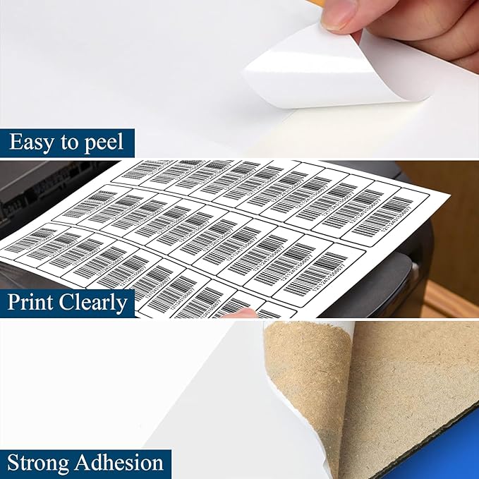 (500 Sheets, 15000 Labels) Sticker Paper, 1" x 2 5/8" Shipping Address Labels, 30 Per Page Self Adhesive Mailing Label for Laser and Inkjet Printers