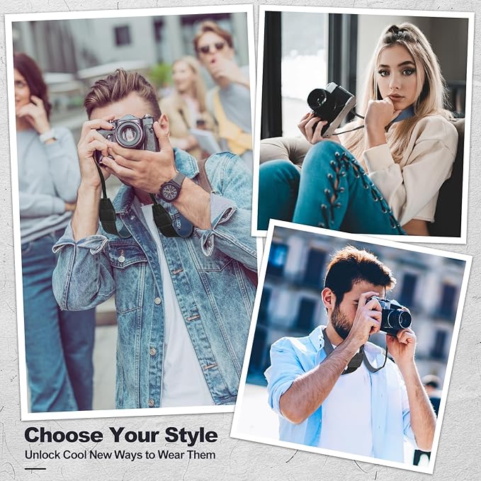 Universal Camera Strap - Camera Neck Strap, Adjustable Shoulder Straps Compatible with Canon, Fujifilm, Nikon, Olympus, Panasonic and other SLR and mirrorless cameras - Blue