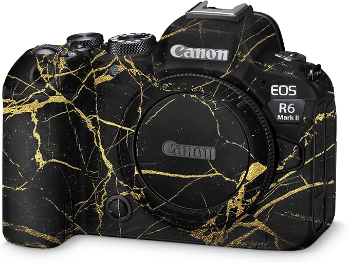 Camera Skin Compatible with Canon EOS R6 Mark II Camera (2022) - Black Gold Marble - Premium 3M Vinyl Protective Wrap Decal Cover - Easy to Apply | Crafted in The USA by MightySkins
