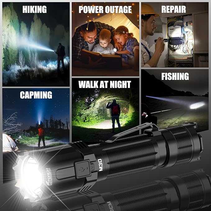 M30 Tactical Flashlight-3300 High Lumen Duty Belt Flashlight for Law Enforcement,Police EDC Flashlights with Holster Tactical Gear