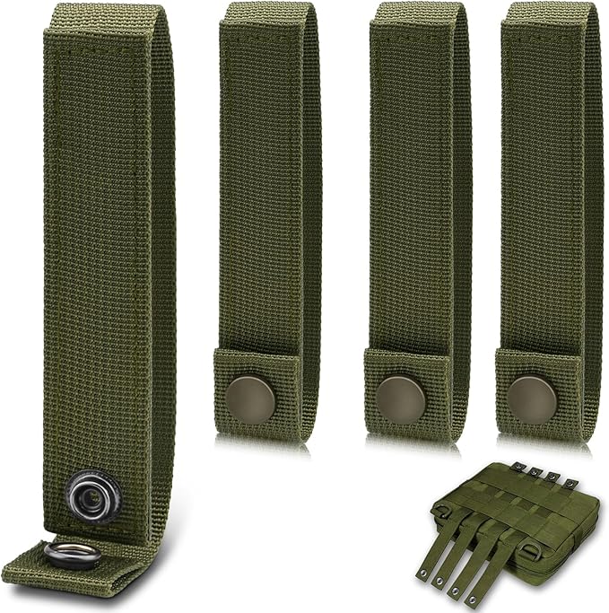 6 Inch Molle Straps with Snaps, 4 Pack Nylon Molle Webbing Strap, Tactical Strap Connectors for Backpack and Outdoor Bag