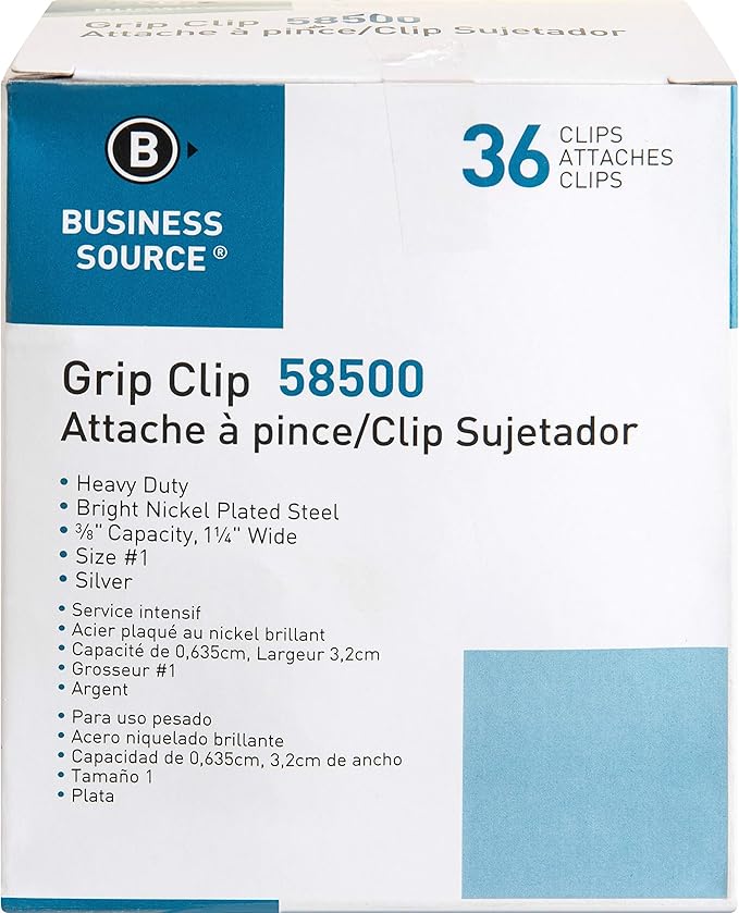 Business Source Bulldog Clip, Silver (58500)