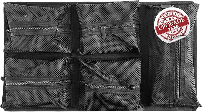 UPGRADED LAFENLIN Lid Organizer for Pelican 1535 Case [No More Clutter] - 5-Pocket Thick Mesh Panel for Photographers & Field Technicians, Installs with Screws & Hook and Loop, Secures Gear in Transit