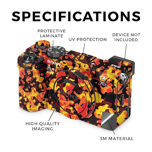 Camera Skin Compatible with Sony Alpha 7CR Camera (2023) - Warm Modern Camo - Premium 3M Vinyl Protective Wrap Decal Cover - Easy to Apply | Crafted in The USA by MightySkins