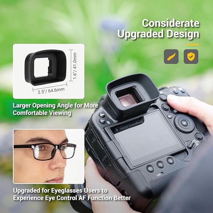 EOS R3 Eye Cup Eyecup Eyepiece, Extended Long Soft Eyecup Eyepiece Viewfinder for Canon R3 Mirrorless Camera, Replaces Canon ER-H/ER-HE Eyecup, Soft Silicone Material, Comfortable for Eyeglass Wearers