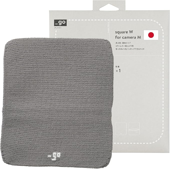PACKING KNIT_GO Camera Cover, Square W, Made in Japan, M size, Light Gray