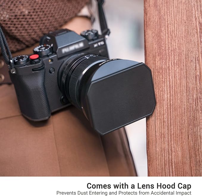 JJC Metal Square Bayonet Lens Hood Shade for Fuji Fujifilm XF 16-80mm f/4 R OIS WR Lens on Fuji X-T5 XT5 X-T4 XT4 X-S10 XS10 X-T3 XT3 X-T2 XT2 X-H2 XH2 Camera, for Fuji XF 16-55mm F2.8 R LM WR II Lens