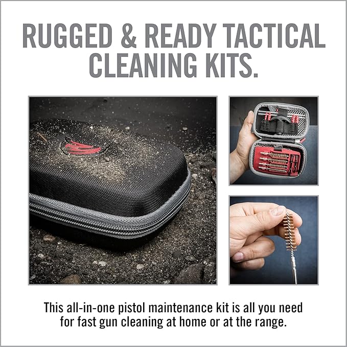 Real Avid Handgun Cleaning Kit | Includes Gun Cleaning Mat 19x16 with Magnetic Parts Tray & Gun Cleaning Supplies for 22, 357, 38, 380, 9mm, 40, 41, 44, 45 Caliber Pistols (Choose Style Below)
