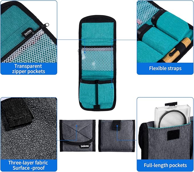 Selens DSLR Battery Case - Pouch for NP-FZ100, LP-E6, AA, LP-E8, LP-E10, LP-E12, EN-EL14, EN-EL15, NP-FW50, NP-F550, NP-FM500H Batteries