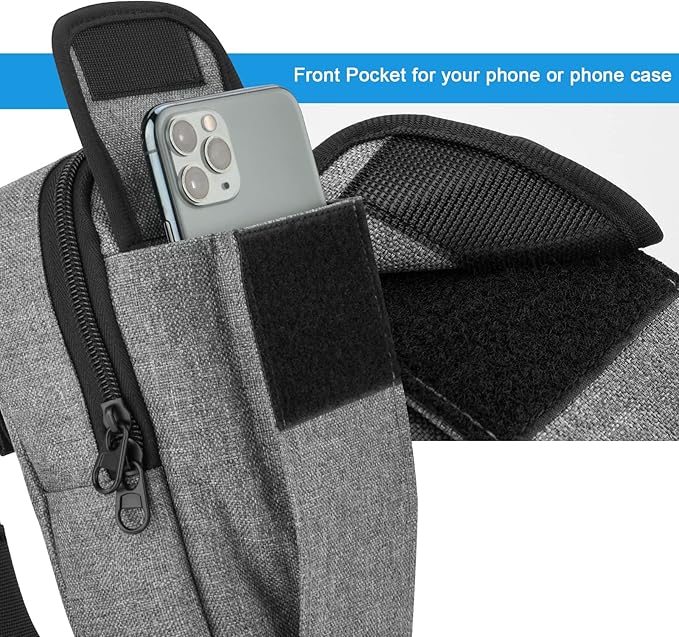 Travel Belt Case Compatible with DJI Osmo 8 / 7P / 7/6 / 5/4 SE, Portable Storage Bag Pouch with Belt keeper and Hand Strap for Smartphone Gimbal Stabilizer Accessories (Case Only)