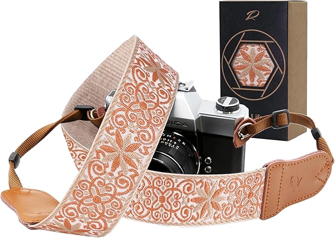 Padwa Lifestyle Plaid Camera Strap - 2" Wide Double Layer Cowhide Head,Cotton Camera Shoulder Straps