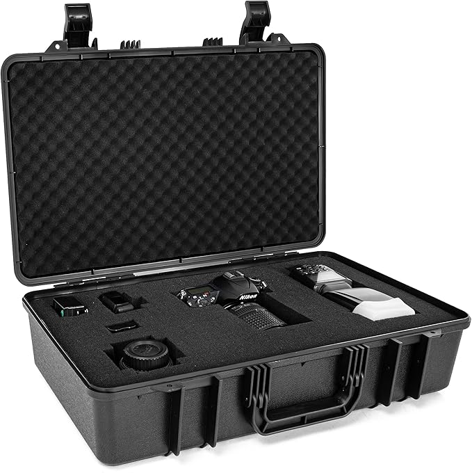 ITHWIU Protective Hard Case Shockproof Water-resistant with Customized DIY Foam Insert fit for Camera, etc, 20.5 X 13.5 X 5.5-Inch