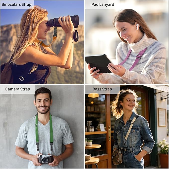 Universal Shoulder Strap, Sandwich Mesh Padded Neck Lanyard, Replacement Comfortable Bag Strap for Camera, Cellphone Tablet,iPad, Laptop, Luggage Bag, Binocular(Brown)
