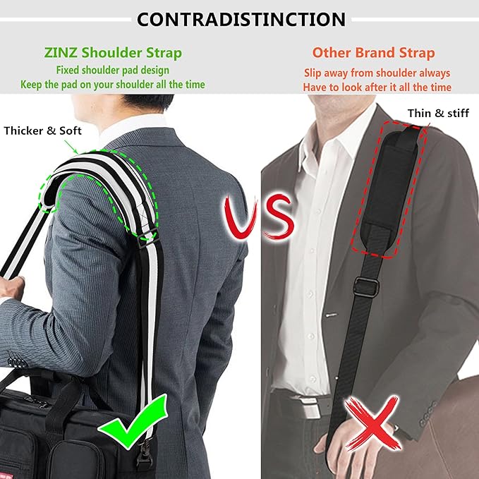 ZINZ Bag Shoulder Strap, Padded Adjustable Shoulder Strap Replacement