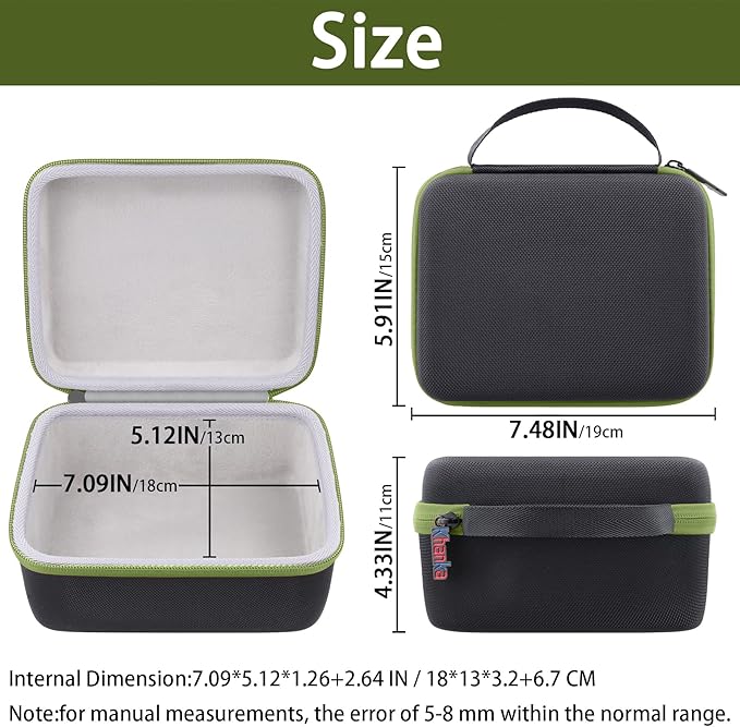 khanka Hard Carrying Case for Polaroid Now 3rd Gen I-Type,Now+ 3rd,Now 2nd,Now+ 2nd Gen,Flip,Originals Now I-Type,Originals Now+,I-2,OneStep+,OneStep 2 Instant Film Camera(Green Zipper)