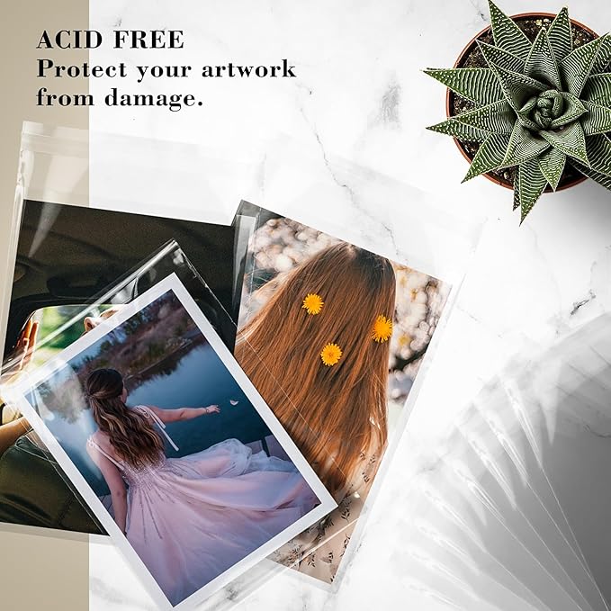 Golden State Art 100 Pack 6 1/8 x 5 1/8 Crystal Clear Storage Sleeves, Acid-Free Clear Cellophane Bags for One 10.4mm Standard CD Jewel Cases