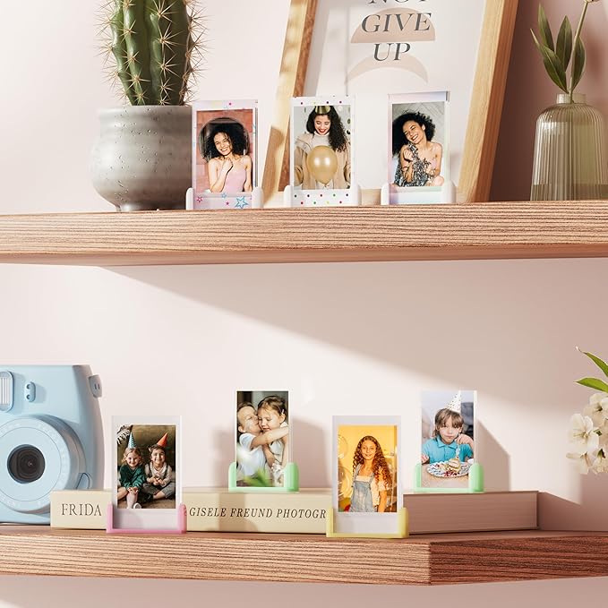Janaden Instax Mini Polaroid Frames for Fujifilm Instax Mini Films, 2x3 Small Picture Frame, Cute Polaroid Photo Frame for Wallet Size Pictures Display, Desktop Little Photos Holder 6 Pack(3 Colors)