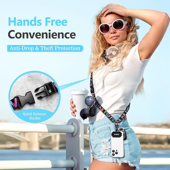 Azrra Adjustable Crossbody Phone Lanyard: Universal Crossbody Phone Strap Adjustable Cell Phone Lanyard for iPhone Samsung